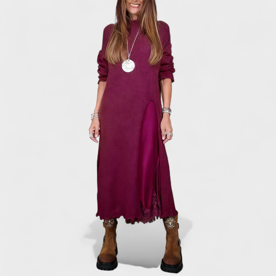 Alda - Conjunto Elegante Completo (malla larga + vestido)