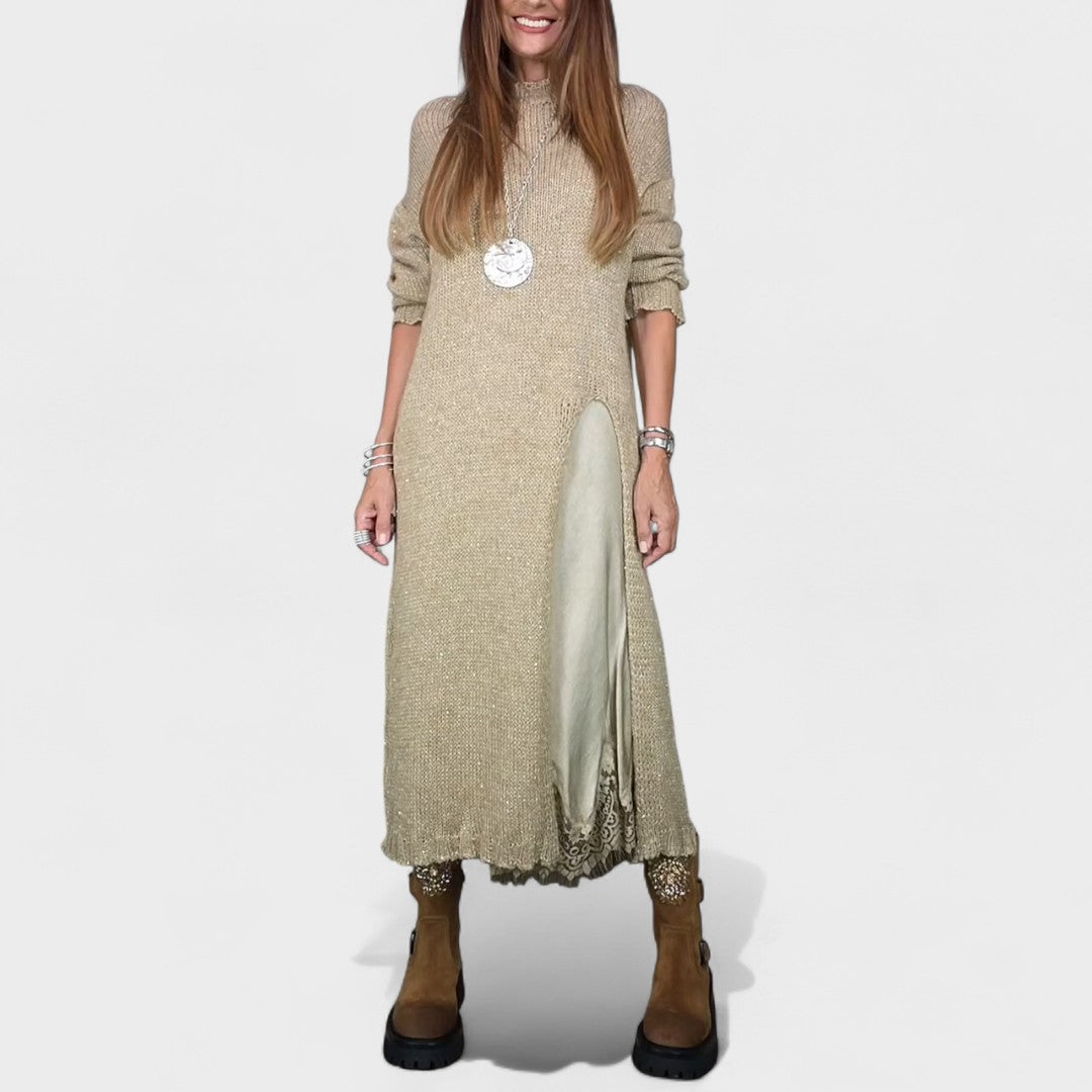 Alda - Conjunto Elegante Completo (malla larga + vestido)